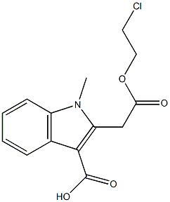 2-(2-chloroethoxycarbonylmethyl)-1-methyl-indole-3-carboxylic acid Struktur