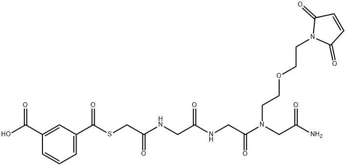 N-(5-maleimido-3-oxapentyl)(2-(3-carboxybenzoyl)thio)acetylglycyl-glycyl-glycinamide Struktur