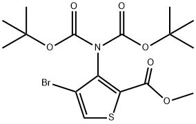 4-BroMo-3-bis(tert-butoxycarbonyl)aMino-thiophene-2-carboxylic acid Methyl ester Struktur