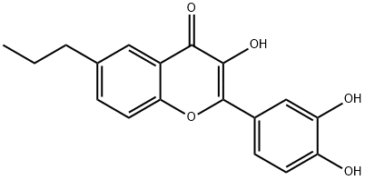 2-(3,4-dihydroxyphenyl)-3-hydroxy-6-propyl-4H-chroMen-4-one Struktur