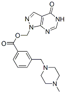 3-[(4-Methylpiperazino)methyl]benzoic acid (4,5-dihydro-4-oxo-1H-pyrazolo[3,4-d]pyrimidine-1-yl)methyl ester Struktur