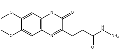 6,7-dimethoxy-1-methyl-2(1H)-quinoxalinone-3-proprionylcarboxylic acid hydrazide Struktur