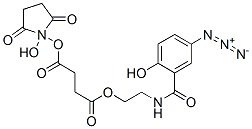 1-(N-(2-hydroxy-5-azidobenzoyl)-2-aminoethyl)-4-(N-hydroxysuccinimidyl)succinate Struktur