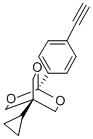 2,6,7-Trioxabicyclo(2.2.2)octane, 4-cyclopropyl-1-(4-ethynylphenyl)- Struktur