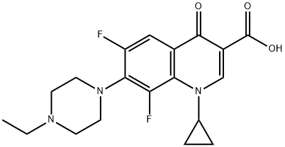 3-Quinolinecarboxylic acid, 1-cyclopropyl-7-(4-ethyl-1-piperazinyl)-6,8-difluoro-1,4-dihydro-4-oxo- Struktur