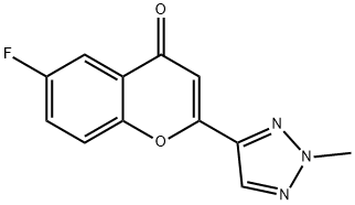 4H-1-Benzopyran-4-one, 6-fluoro-2-(2-methyl-2H-1,2,3-triazol-4-yl)- Struktur