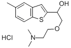 alpha-((2-(Dimethylamino)ethoxy)methyl)-5-methylbenzo(b)thiophene-2-me thanol hydrochloride Struktur