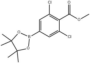 Methyl 2,6-dichloro-4-(tetramethyl-1,3,2-dioxaborolan-2-yl)benzoate Struktur