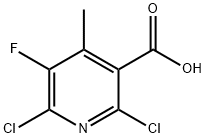 2,6-Dichloro-5-fluoro-4-methylpyridine-3-carboxylic acid Struktur