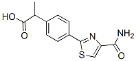 α-Methyl-4-(4-carbamoyl-2-thiazolyl)benzeneacetic acid Struktur