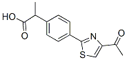 α-Methyl-4-(4-acetyl-2-thiazolyl)benzeneacetic acid Struktur