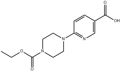 6-(4-ethoxycarbonyl-1-piperazinyl)nicotinic acid Struktur