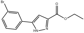 Ethyl 3-(3-bromophenyl)-1H-pyrazole-5-carboxylate Struktur