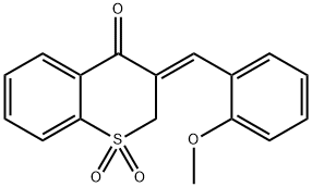 (Z)-2,3-Dihydro-3-((2-methoxyphenyl)methylene)-4H-1-benzothiopyran-4-o ne 1,1-dioxide Struktur