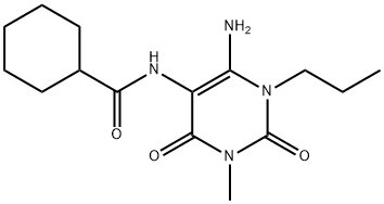 Cyclohexanecarboxamide,  N-(6-amino-1,2,3,4-tetrahydro-3-methyl-2,4-dioxo-1-propyl-5-pyrimidinyl)- Struktur