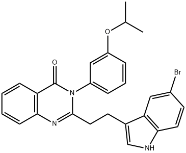 2-[2-(5-溴-1H-吲哚-3-基)乙基]-3-[3-(1-甲基乙氧基)苯基]-4-(3H-)-喹唑啉酮 結(jié)構(gòu)式