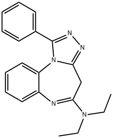 4H-(1,2,4)Triazolo(4,3-a)(1,5)benzodiazepin-5-amine, N,N-diethyl-1-phe nyl- Struktur