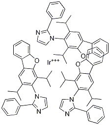 Tris[1-(2,4-diisopropyldibenzo[b,d]furan-3-yl)-2-phenyl-1H-iMidazole] iridiuM(III) Struktur