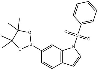 1-(Phenylsulfonyl)-6-(4,4,5,5-tetramethyl-1,3,2-dioxaborolan-2-yl)-1H-indole Struktur