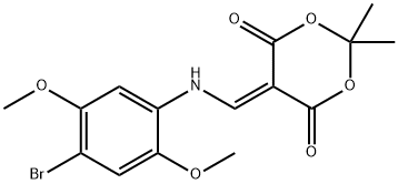 5-[(4-bromo-2,5-dimethoxyanilino)methylene]-2,2-dimethyl-1,3-dioxane-4,6-dione Struktur