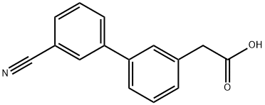 [3-(3-cyanophenyl)phenyl]acetic acid Struktur