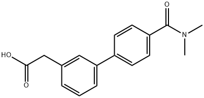 3-[4-(Dimethylcarbamoyl)phenyl]phenylacetic acid Struktur