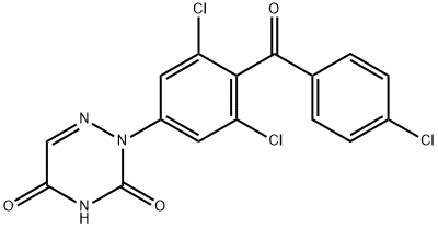 2-[3,5-Dichloro-4-(4-chlorobenzoyl)phenyl]-1,2,4-triazine-3,5(2H,4H)-dione Struktur