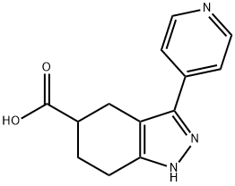 3-(pyridin-4-yl)-4,5,6,7-tetrahydro-1H-indazol-5-carboxylic acid Struktur