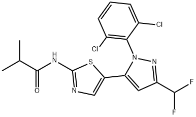 N-(5-(1-(2,6-dichlorophenyl)-3-(difluoroMethyl)-1H-pyrazol-5-yl)thiazol-2-yl)isobutyraMide Struktur