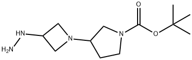 N1-BOC-3-(3-hydrazinylazetidin-1-yl)pyrrolidine Struktur