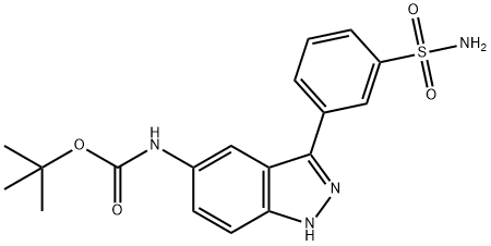 CarbaMic acid, N-[3-[3-(aMinosulfonyl)phenyl]-1H-indazol-5-yl]-, 1,1-diMethylethyl ester Struktur