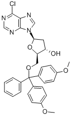 6-CHLORO-5'-O-(DIMETHOXYTRITYL)PURINE-2'-DEOXYRIBOSIDE Struktur