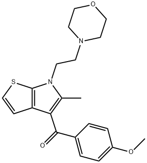 4-methoxyphenyl-(5-methyl-6-(2-(4-morpholinyl)ethyl)-6H-thieno(2,3-b)pyrrol-4-yl)phenylmethanone Struktur