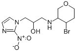 (((4-bromotetrahydro-2H-pyran-3-yl)amino)methyl)-2-nitro-1H-imidazole-1-ethanol Struktur