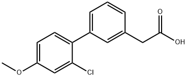 3-(2-Chloro-4-methoxyphenyl)phenylacetic acid Struktur