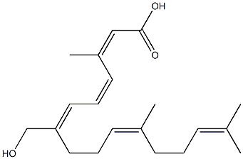 7-hydroxymethyl-3,11,15-trimethyl-2,4,6,10,14-hexadecapentaenoic acid Struktur