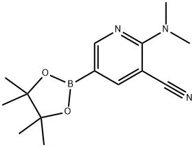 2-(Dimethylamino)-5-(4,4,5,5-tetramethyl-1,3,2-dioxaborolan-2-yl)nicotinonitrile Struktur