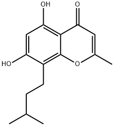 2-Methyl-8-isopentyl-5,7-dihydroxychromone Struktur