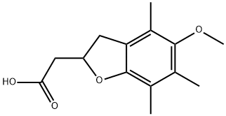 2,3-dihydro-5-methoxy-4,6,7-trimethyl-2-benzofuranyl acetic acid Struktur