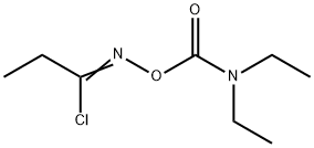 (1-chloropropylideneamino) N,N-diethylcarbamate Struktur