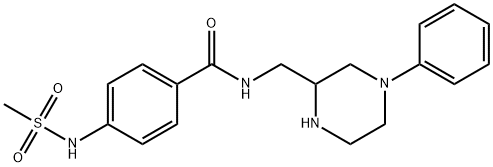 4-((methylsulfonyl)amino)-N-((4-phenylpiperazin-2-yl)methyl)benzamide Struktur