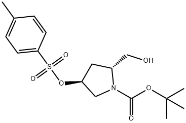 N-tert-Butoxycarbonyl-trans-(p-toluenesulfonyloxy)-L-prolinol Struktur