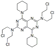 2,6-Bis(bis-(2-chloroethyl)amino)-4,8-dipiperidino-pyrimido(5,4-d)pyrimidine  Struktur