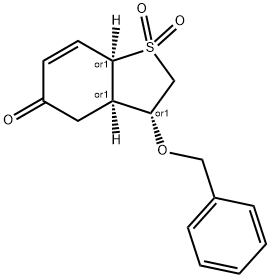 3-benzyloxy-2,3,3a,7a-tetrahydrobenzothiophen-5-(4H)-one-1,1-dioxide Struktur