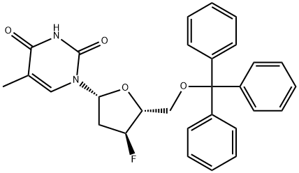 3'-Deoxy-3'-fluoro-5'-O-trityl-D-thymidine Struktur