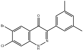 6-BroMo-7-chloro-3-(3,5-diMethyl-phenyl)-1H-cinnolin-4-one Struktur