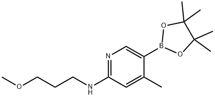 N-(3-Methoxypropyl)-4-Methyl-5-(4,4,5,5-tetraMethyl-1,3,2-dioxaborolan-2-yl)pyridin-2-aMine Struktur