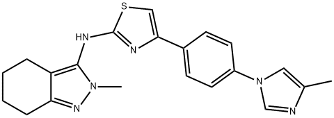 4-(4-(4-Methyl-1H-iMidazol-1-yl)phenyl)-N-(2-Methyl-4,5,6,7-tetrahydro-2H-indazol-3-yl)thiazol-2-aMine Struktur