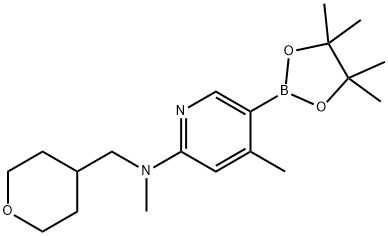 N,4-diMethyl-N-((tetrahydro-2H-pyran-4-yl)Methyl)-5-(4,4,5,5-tetraMethyl-1,3,2-dioxaborolan-2-yl)pyridin-2-aMine Struktur