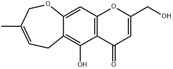 6,9-Dihydro-5-hydroxy-2-(hydroxymethyl)-8-methyl-4H-pyrano[3,2-h][1]benzoxepin-4-one Struktur